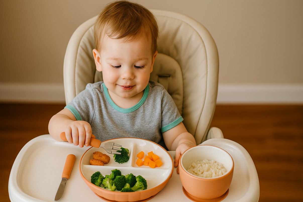 Комплект порцеланова чиния и купичка с прибори